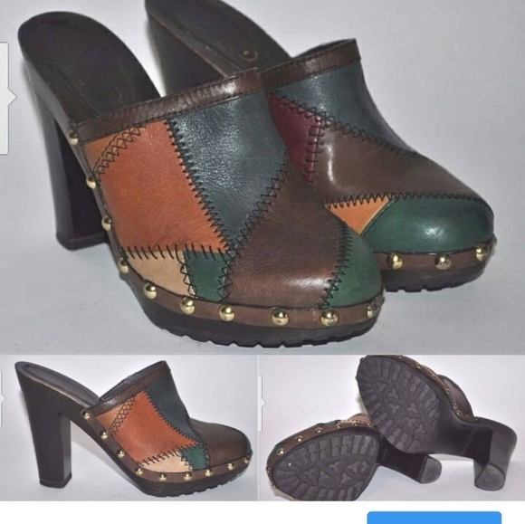 NEW COACH VINTAGE LEATHER PATCHWORK MULES CLOGS SHOES SIZE 7.5 - Picture 12 of 12